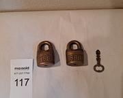 wvintage collectible solid brass unique rare shape 999 mark padlocks with key1171 t