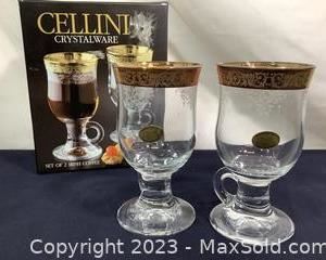 wcellini crystal irish coffee glasses1861 t