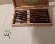 wlaguiole kitchen leclair 440 6pc steak cutting utensils wooden handle new in box new1231 t