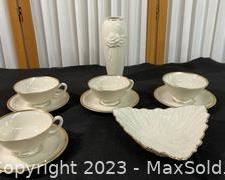 wlenox collection with cups saucers trinket dish and vase1371 t