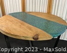 wwood resin and metal table1571 t