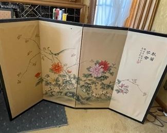 Oriental silk screen