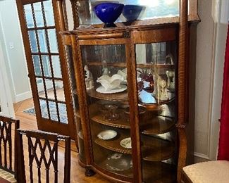 Antique Display cabinet. Also antique glass for sale too 