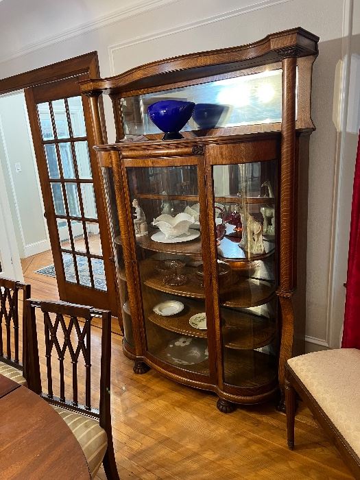 Antique Display cabinet. Also antique glass for sale too 