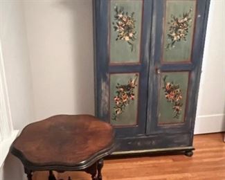 Antique Side table and wardrobe 