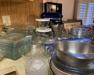 Bowls, plates, casseroles, and measures