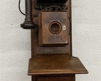 Walnut 3 box BLAKE wall telephone with crows feet mount