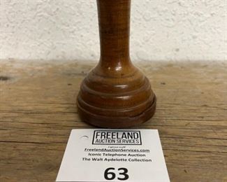 wooden terminal top telephone receiver