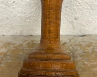 wooden terminal top telephone receiver