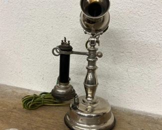 rare POTBELLY nickel Wilhelm antique candlestick telephone