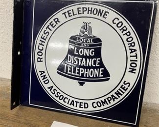 rare ROCHESTER TELEPHONE COMPANY porcelain 1920s telephone sign