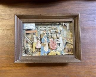 c.1950-69 Anton Pieck 3-D, Small Framed Art , 6" x 8" 
