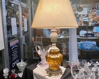 Amber Globe Glass Lamp