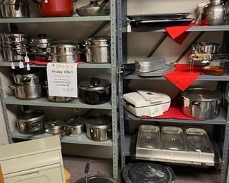 Large Black Enamel Stew Pots