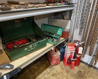 Coleman Camping Stove and Toolboxes