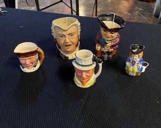 Vintage LANCASTER, STAFFORDSHIRE, and ROYAL DOULTON Toby Mugs