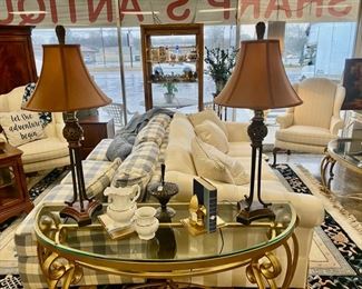UTTERMOST LIGHTING CO, Pair of tall, heavy, Buffet or Table Lamps (retail value $249 each)