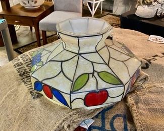 Vintage Painted Lamp Shade that once hung in the kitchen of singer songwriter Randy Travis's home and was purchased from his estate in Nashville, TN