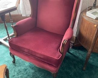 . . . a vintage French Provincial-style wing chair