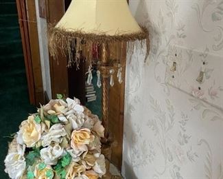 . . . great floral arrangement and table lamp