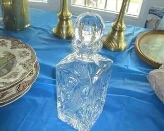 Cut glass decanter-- one of three