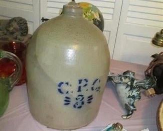 Antique American stoneware jug