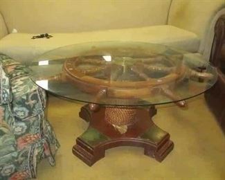 Fantastic ship's wheel coffee table