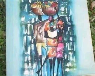 Signed FRUGE. Did New Orleans artist Nestor Fruge take a trip to Haiti?