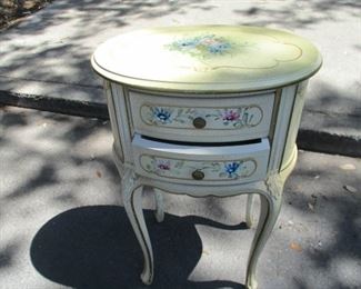 Venetian hand painted oval end table