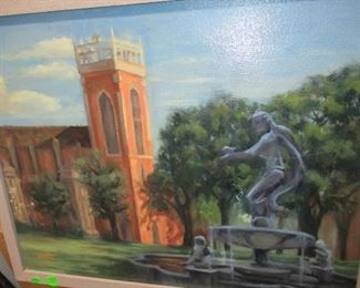 LOYOLA University, New Orleans, as seen from Audubon Park, by the New Orleans artist, Crozat