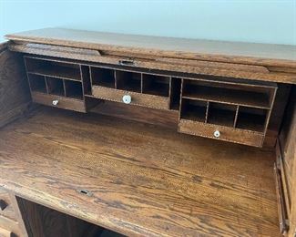 Interior of the roll-top desk