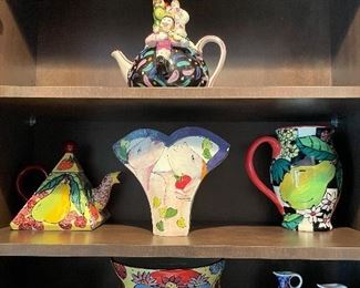 Ceramic teapots, pitchers, vases, and dishes