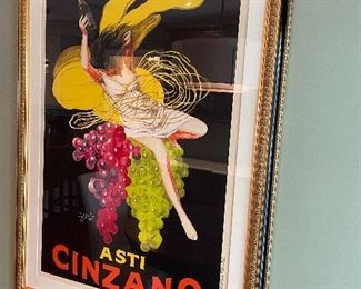 Asti Cinzano print, with matte and frame