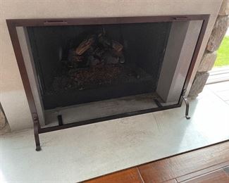 Fireplace screen - oil-rubbed bronze
