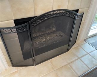 Fireplace screen - black