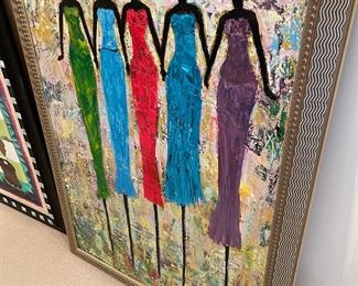 Framed acrylic - signed