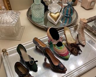 "shoe" collections and perfume bottles