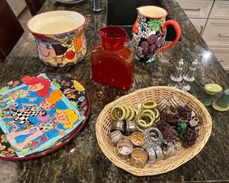 Napkin rings, salt and pepper shakers, water pitchers and more!