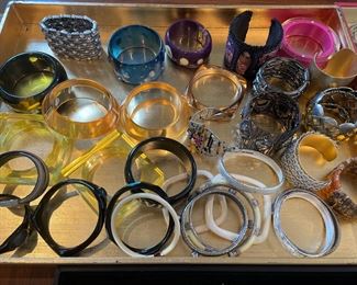 Acrylic bangles and large cuffs