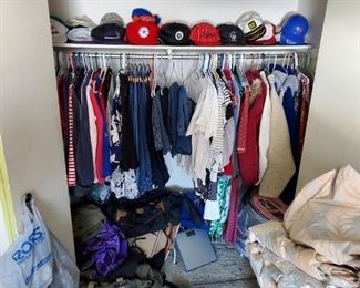 Hats, new and vintage clothing and luggage