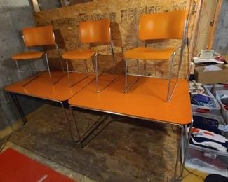 1970s David Rowland tables and chairs