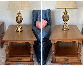 matching end tables and brass lamps