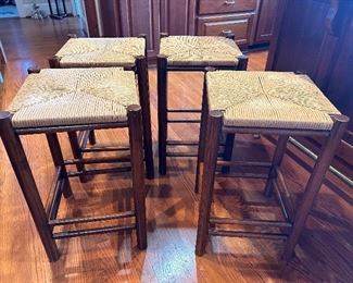 Rush seat barstools