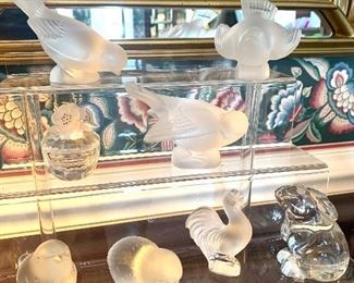 Lalique & Baccaret crystal figurines