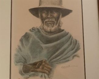 The Elder drawing, Hand Colored, Artist Tina Azouz