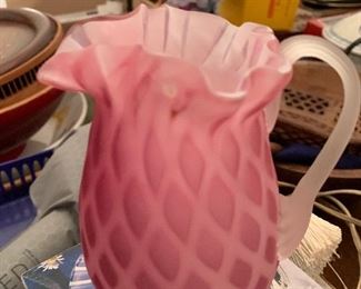 Murano Glass, Venetian made Pink, small pitcher