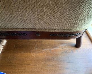 Detail photo of woodwork on sofa