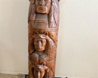 Native American Carved Wood Statue