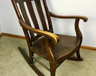 Antique Wood Rocking Chair.