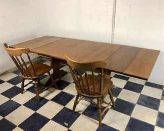 Wood Dining Table with two chairs.